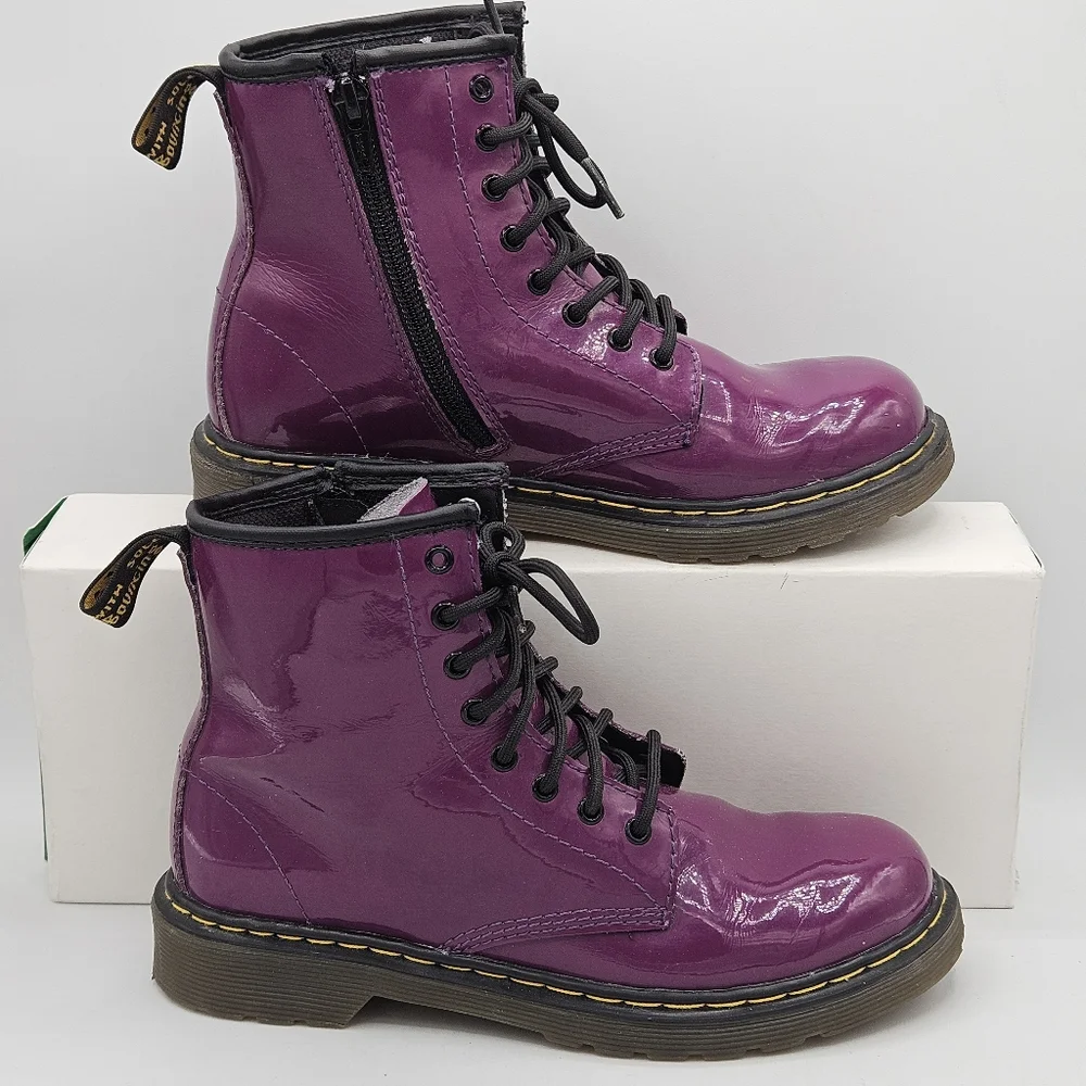 Dr Marten Purple Delaey Combat Boots Size 3